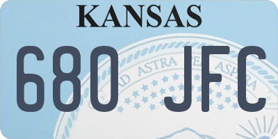 KS license plate 680JFC