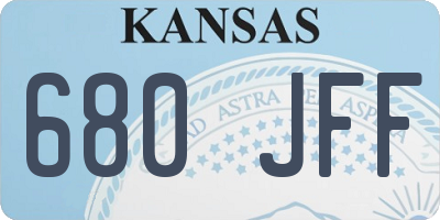 KS license plate 680JFF