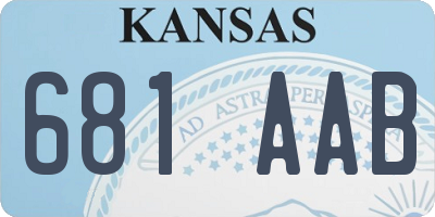 KS license plate 681AAB