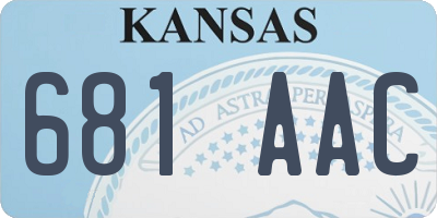 KS license plate 681AAC