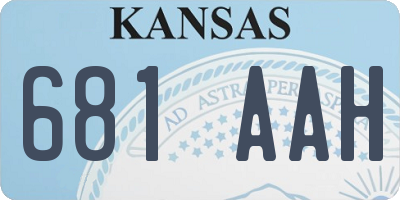 KS license plate 681AAH