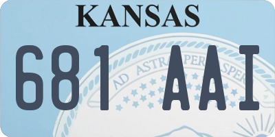 KS license plate 681AAI