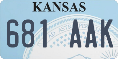KS license plate 681AAK