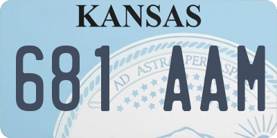 KS license plate 681AAM