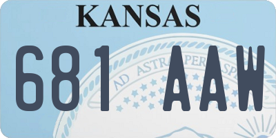 KS license plate 681AAW