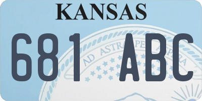 KS license plate 681ABC