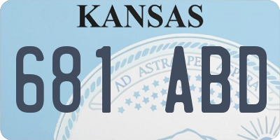 KS license plate 681ABD