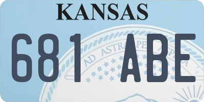 KS license plate 681ABE