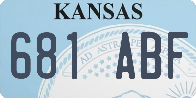 KS license plate 681ABF