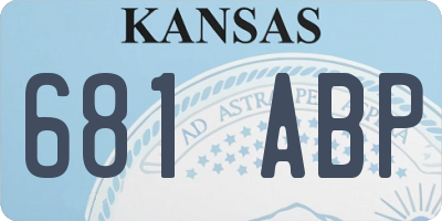 KS license plate 681ABP