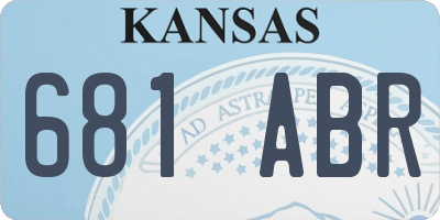 KS license plate 681ABR