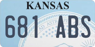 KS license plate 681ABS