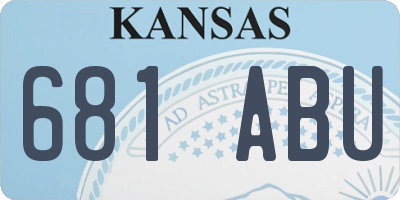 KS license plate 681ABU