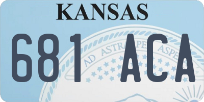KS license plate 681ACA