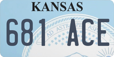 KS license plate 681ACE