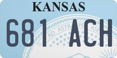 KS license plate 681ACH