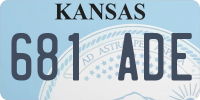 KS license plate 681ADE