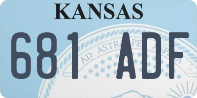 KS license plate 681ADF