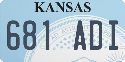 KS license plate 681ADI
