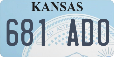 KS license plate 681ADO
