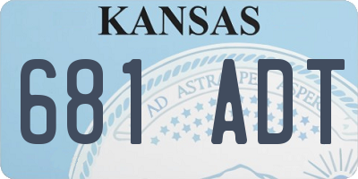 KS license plate 681ADT
