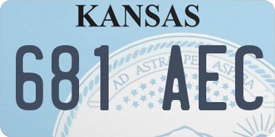 KS license plate 681AEC