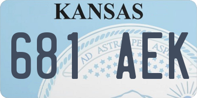 KS license plate 681AEK