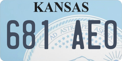 KS license plate 681AEO