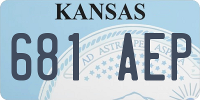 KS license plate 681AEP
