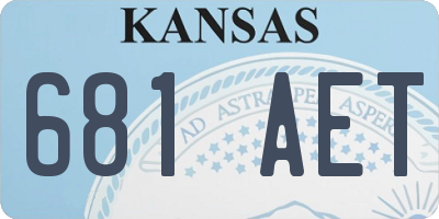 KS license plate 681AET