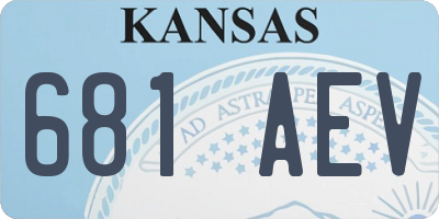 KS license plate 681AEV
