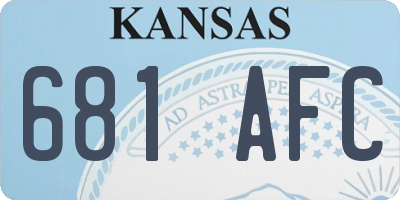 KS license plate 681AFC