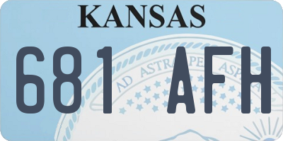KS license plate 681AFH