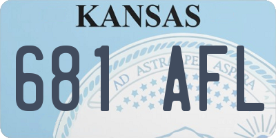 KS license plate 681AFL