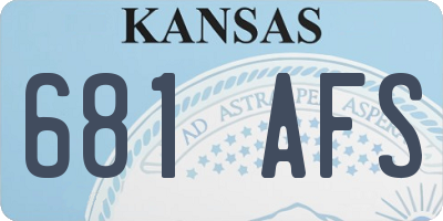 KS license plate 681AFS