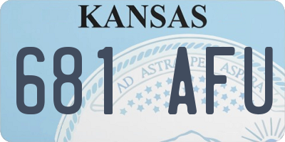 KS license plate 681AFU