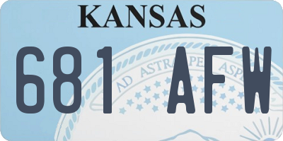 KS license plate 681AFW