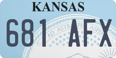 KS license plate 681AFX