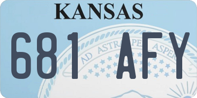 KS license plate 681AFY