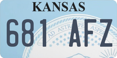 KS license plate 681AFZ