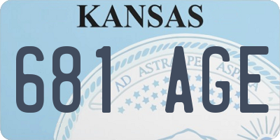 KS license plate 681AGE