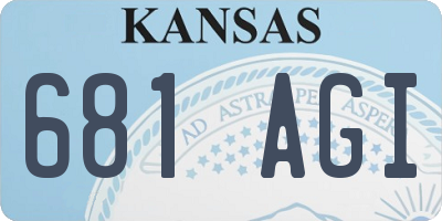 KS license plate 681AGI