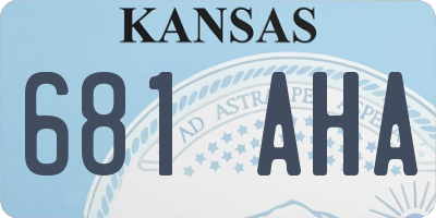 KS license plate 681AHA