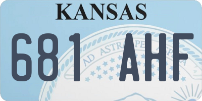 KS license plate 681AHF