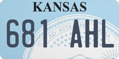 KS license plate 681AHL