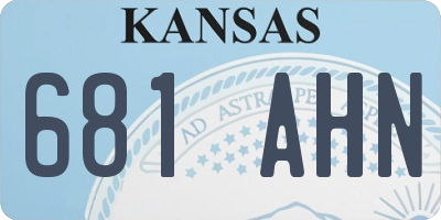 KS license plate 681AHN