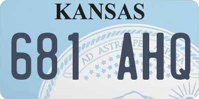 KS license plate 681AHQ