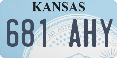 KS license plate 681AHY