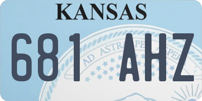 KS license plate 681AHZ