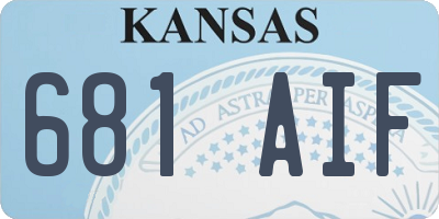 KS license plate 681AIF